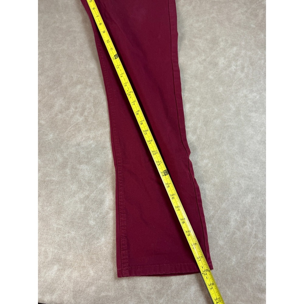 Taylrd Mens Slim Fit Mid Rise Straight Cotton Blend Lined Red Chino Pants 33x32 - Picture 7 of 8